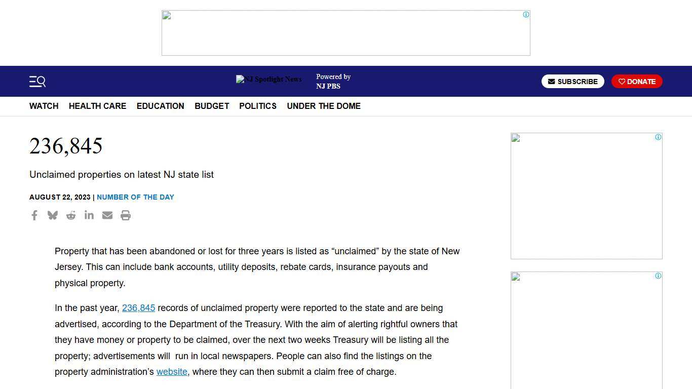 NJ issues new list of unclaimed property NJ Spotlight News